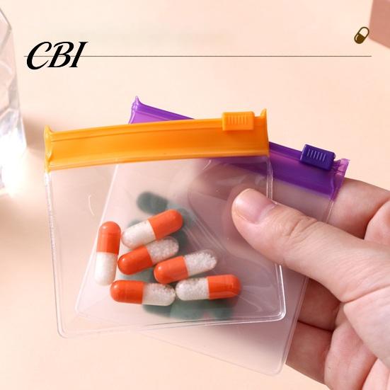 Small Essentials Organizer Slide Lock Medicine Bags, Compact Travel Pill Pouch Set, Portable Case Reusable EVA Waterproof Storage Bag, for Items