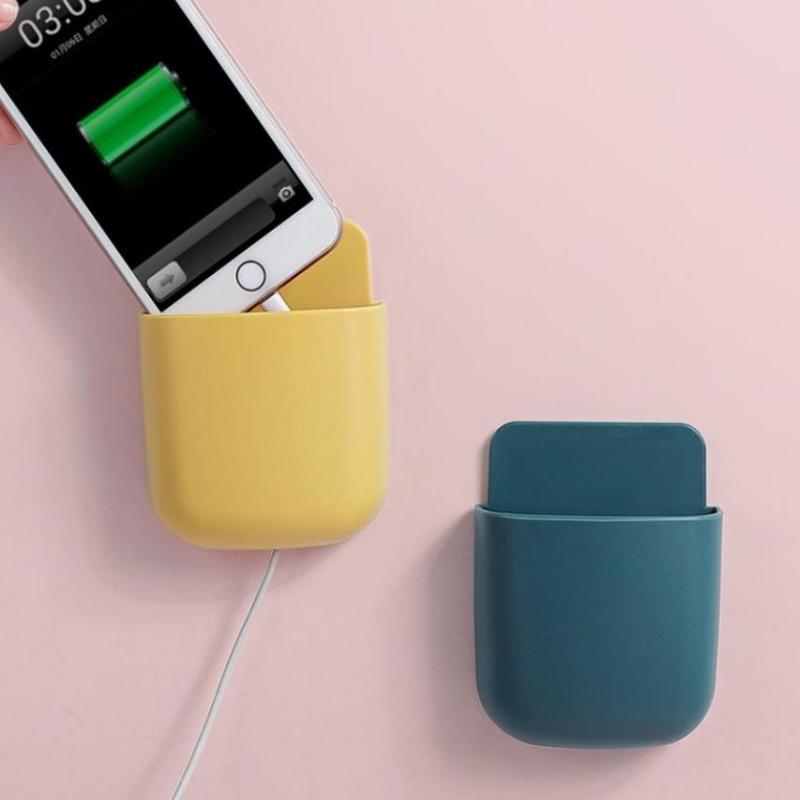 2Pcs Wall Mounted Storage Box Household Living Room Conditioner Remote Control Bedside Phone Storage Holder Organizer Box Shelf