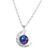 Moon Galaxy Starry Sky Gemstone Necklace, Fashionable Hip Hop Sweater Chain Jewelry For Men And Women