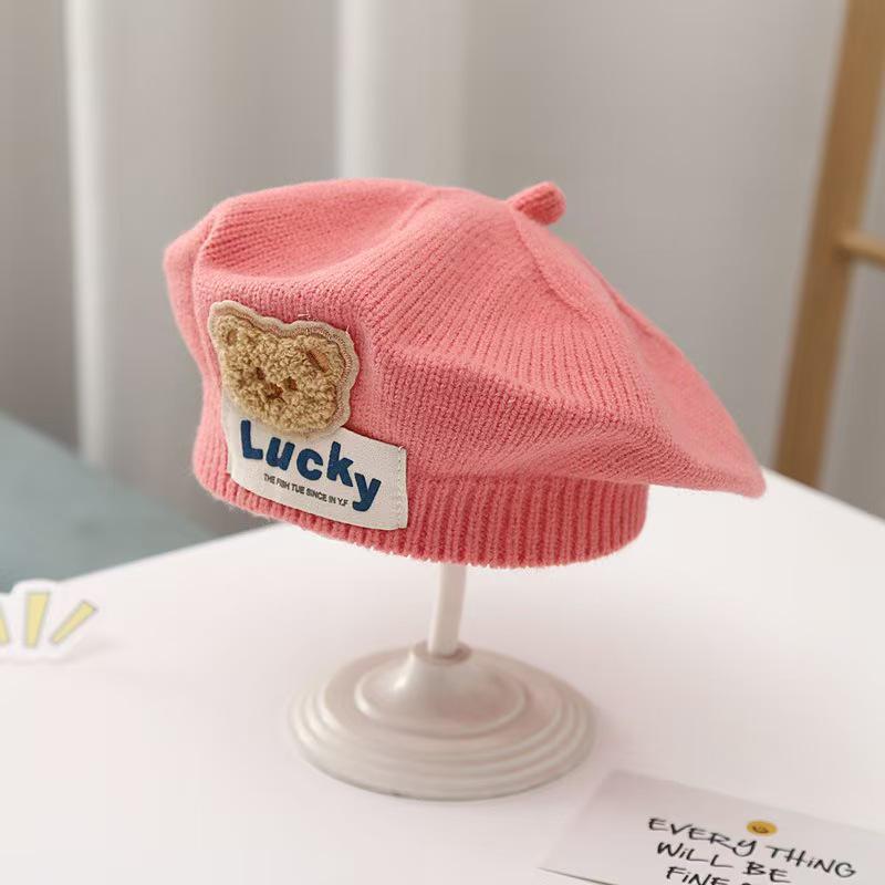Infant Spring & Autumn Wool Beret - Cute Flower Knit Hat for Boys & Girls