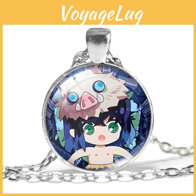 Fashionable Demon Slayer Necklace With Tanjiro And Shinobu Character Design For Anime Fans