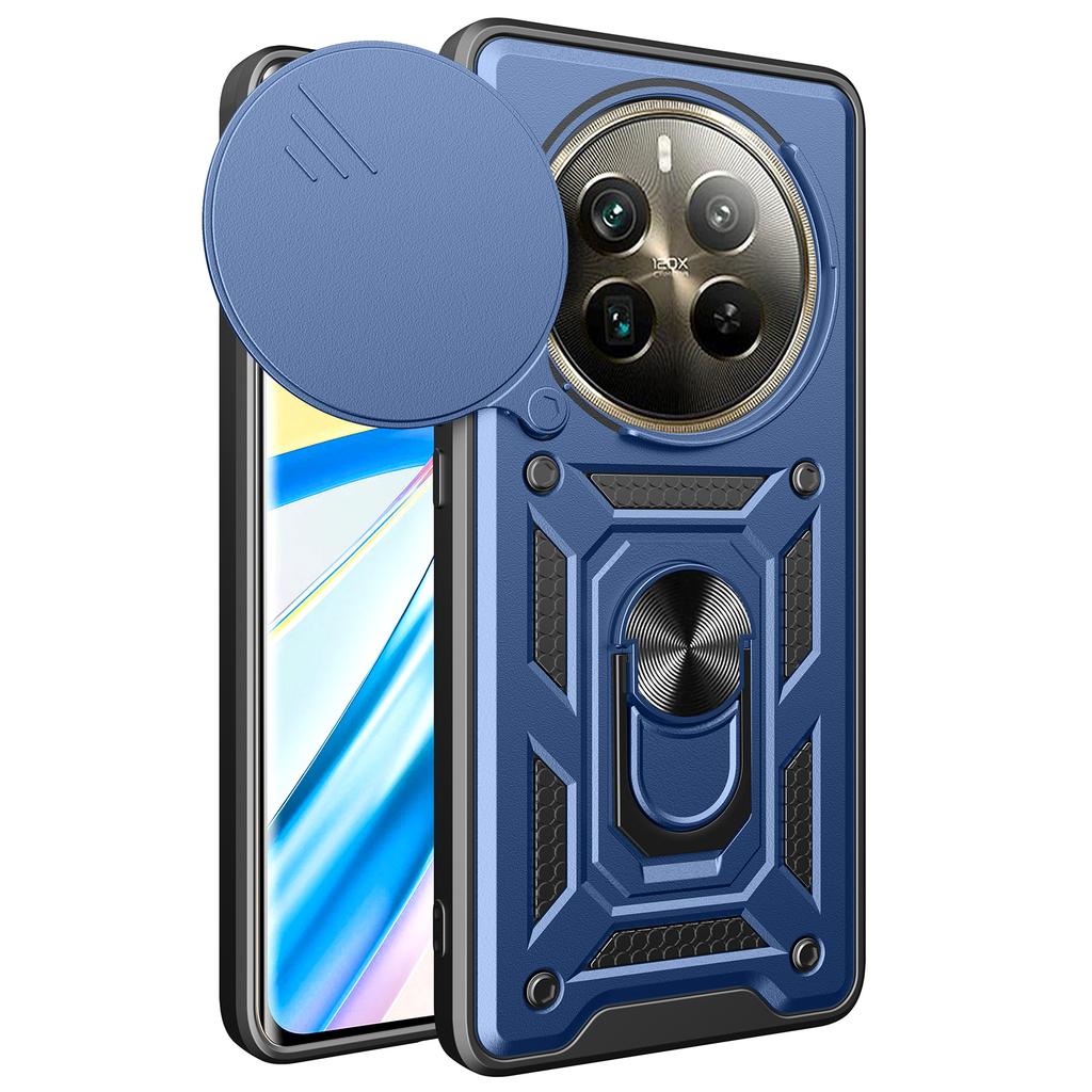 For Realme 12 Pro 5G/12 Pro+ 5G Case Lens Cover Kickstand PC+TPU Phone Shell