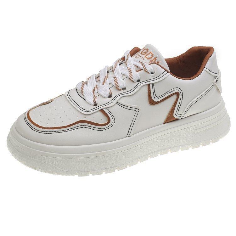 

Женская белая обувь. Новая женская обувь на весну. Нишевая повседневная обувь на платформе. Универсальные женские спортивные стильные кроссовки. 35