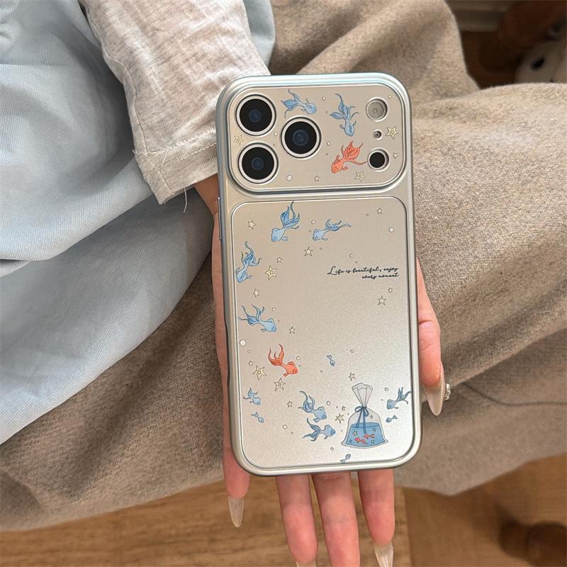

Blue Electroplated Fish Design Phone Case for iPhone 14/15/16 Pro Max/17 iPhone 17 Pro Max