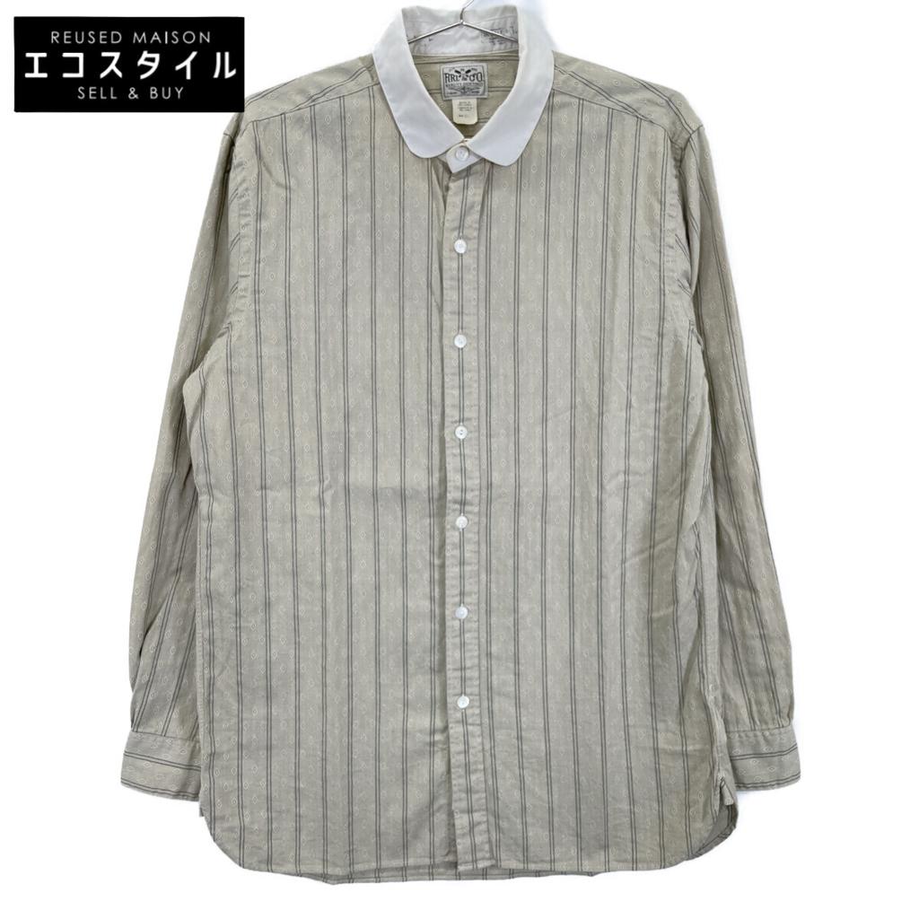 RRL Green Round-collar Cotton Clerical Shirt Tops M greenUsed