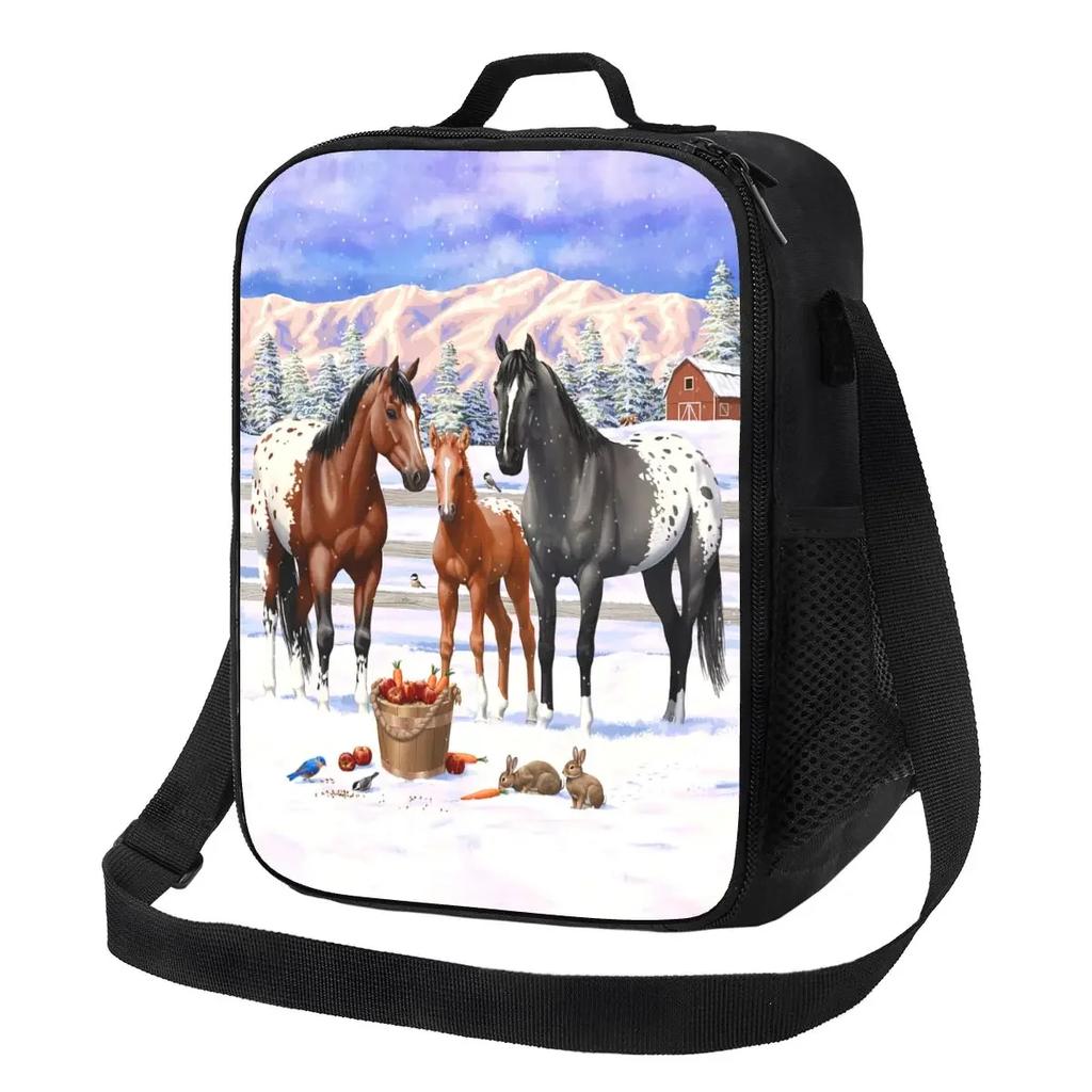 Custom Show Jumping Horse Lunch Bag Men Women Cooler Thermal Insulated Lunch Boxes for Adult Office