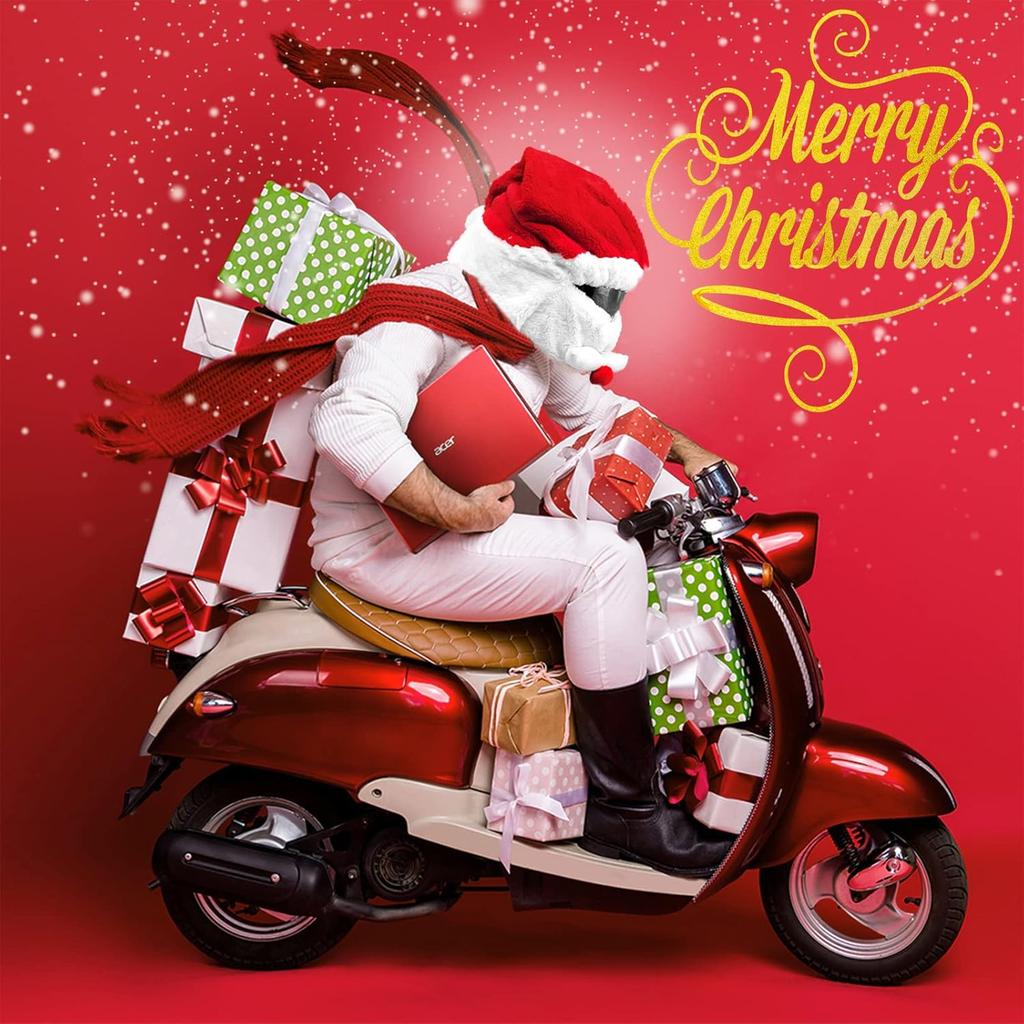 Santa Cyklistická přilba Vánoční Motocyklová přilba Celoobličejová Bezpečná čepice Santa Claus Závodní čepice Veselé Vánoce dekorace dárek