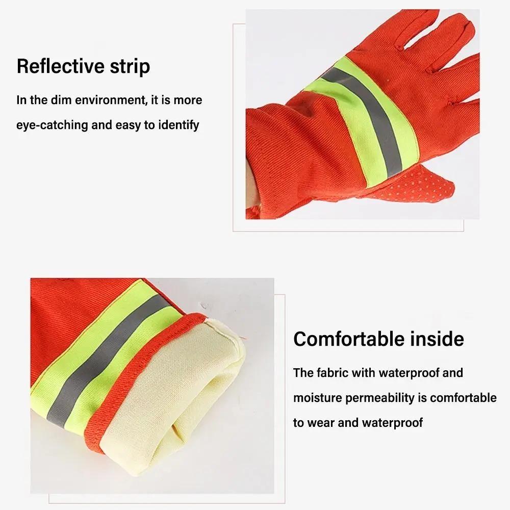 Heat Resistant Firefighter Training Gloves Thicken Fire Resistant Gloves  Emergency Rescue