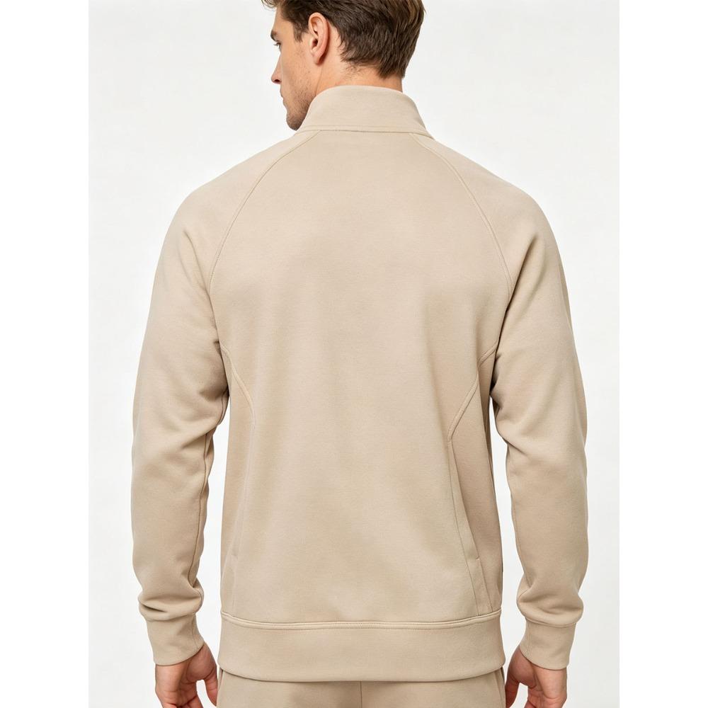 Men's Plus Size Half-Zip Sweatshirt - 100% Cotton Pullover Jumper with Stand Collar  With Pocket Loose Fit Workout Daily Sweaters for Men