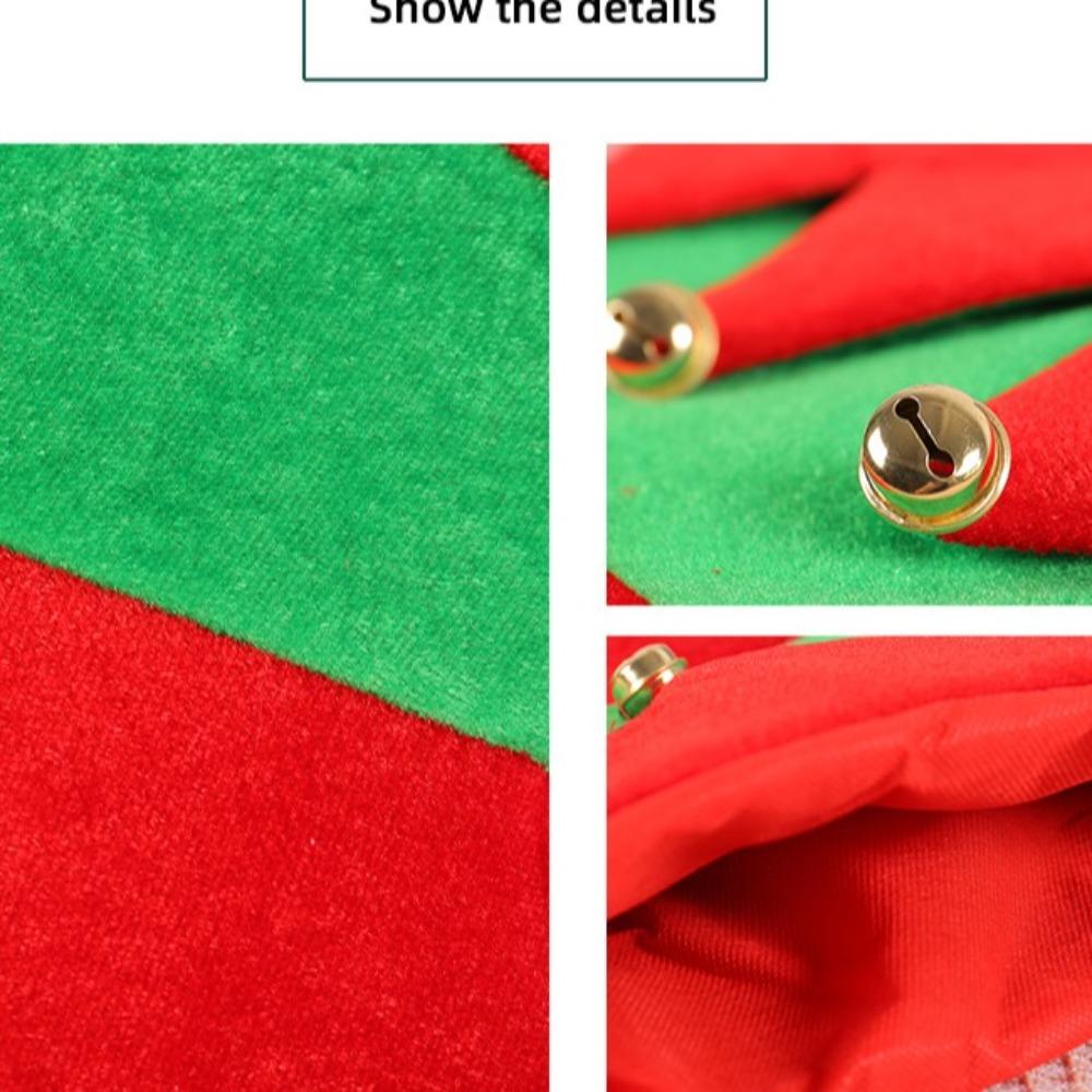 Neue kreative Kugelstreifen Weihnachts-Mütze Weihnachten Weihnachten Weiche rote Santa Elfenmütze Neujahr Winter Outdoor Weihnachts-Mütze