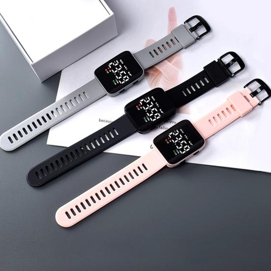 Electronic Watch LED Waterproof Square Dial Luminous Life Sports Digital Wrist Watch