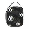 Football Graffiti Pattern Insulated Lunch Bag for Women Children Portable Food Boxes Thermal Lunch Box Tote