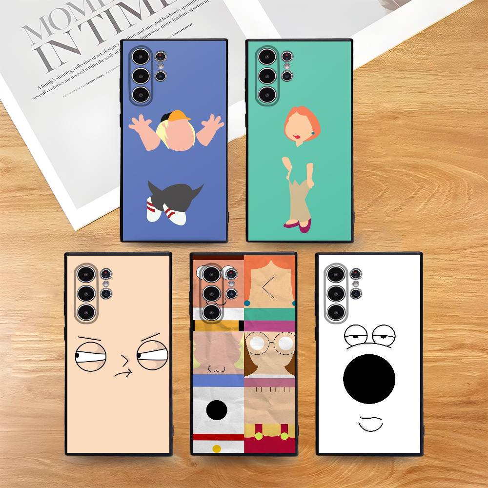 Funny F-Family Cute G-Guys Phone Case For Samsung Galaxy S25 S24 S22 S23 Ultra S21 S20 Plus 5G Frosted Non-Slip Full Soft Cover