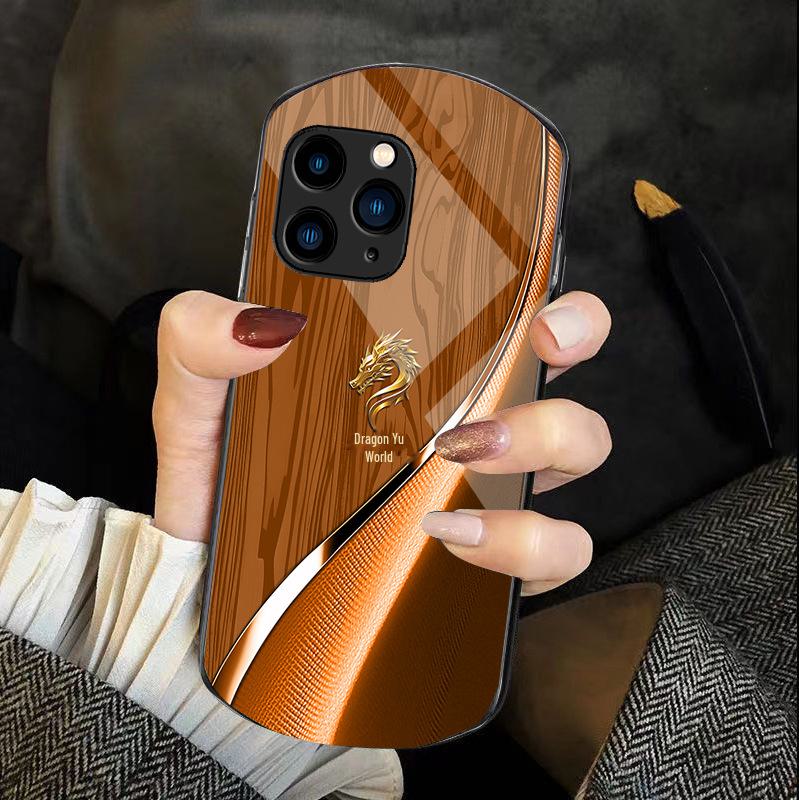 

Чехол из стекла с текстурой дерева для Apple iPhone 15PROMAX, 14/13, 11, XR, Xs 13 ProMax