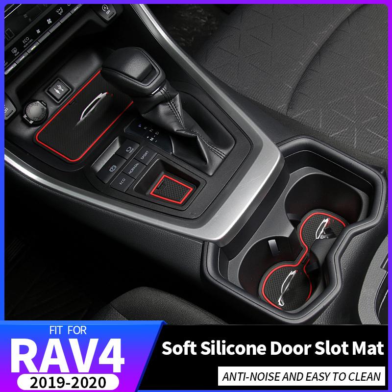 Door slot mat Anti-slip Car Door Rubber Cup Cushion Red Gate Slot Pad for Toyota