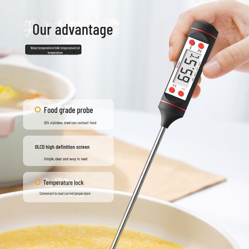 Digitales Thermometer für Lebensmittel, Wasser, Öl, Milch und Backen - Küchensonde für genaue Temperaturmessung