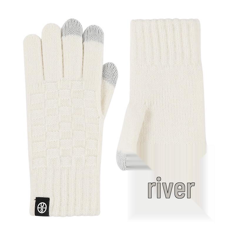 Xihong Winter Checkered Knitted Gloves