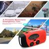 Multifunctional Solar Hand Crank Radio FM AM WB NOAA Weather Radio 2000mAh USB Charging Emergency LED Flashlight Power Bank