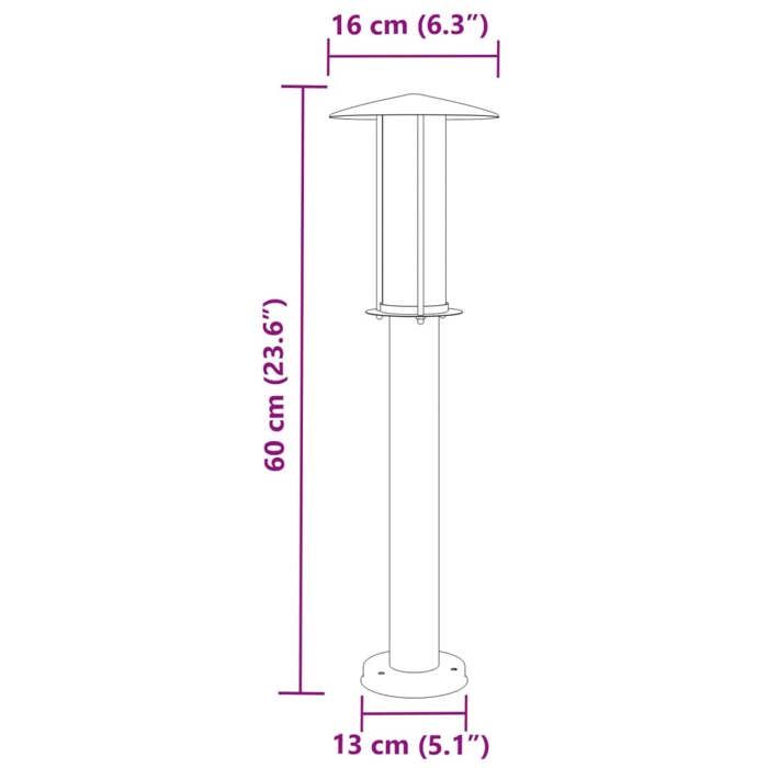 VidaXL Outdoor Floor Lamp Silver 60 Cm Stainless Steel, Outdoor Ground Lighting, Garden Ground Lighting, 4006349