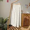 Women's Summer Textured Heavy Chiffon Soft Sweet Romantic Floral High-Waist Flared Fairy Midi Skirt - Ethereal A-Line Silhouette