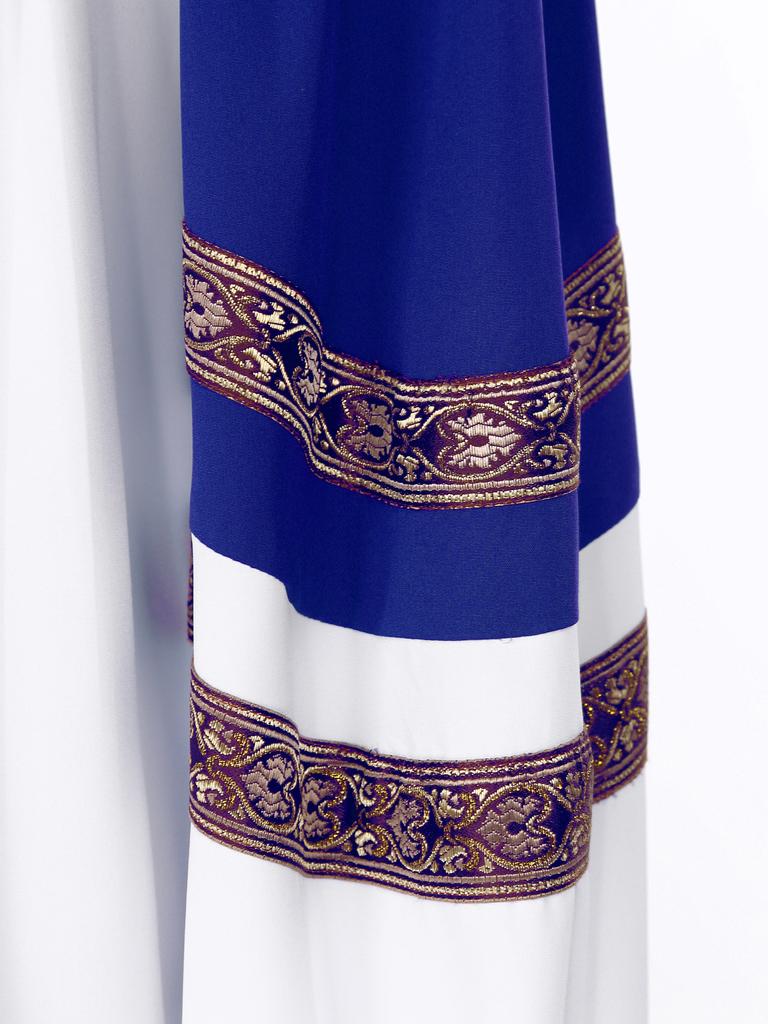 Damen Chorgewand Halloween Cosplay Themenparty Kostüm V-Ausschnitt Bestickte Streifen Langarm Colorblock Robe