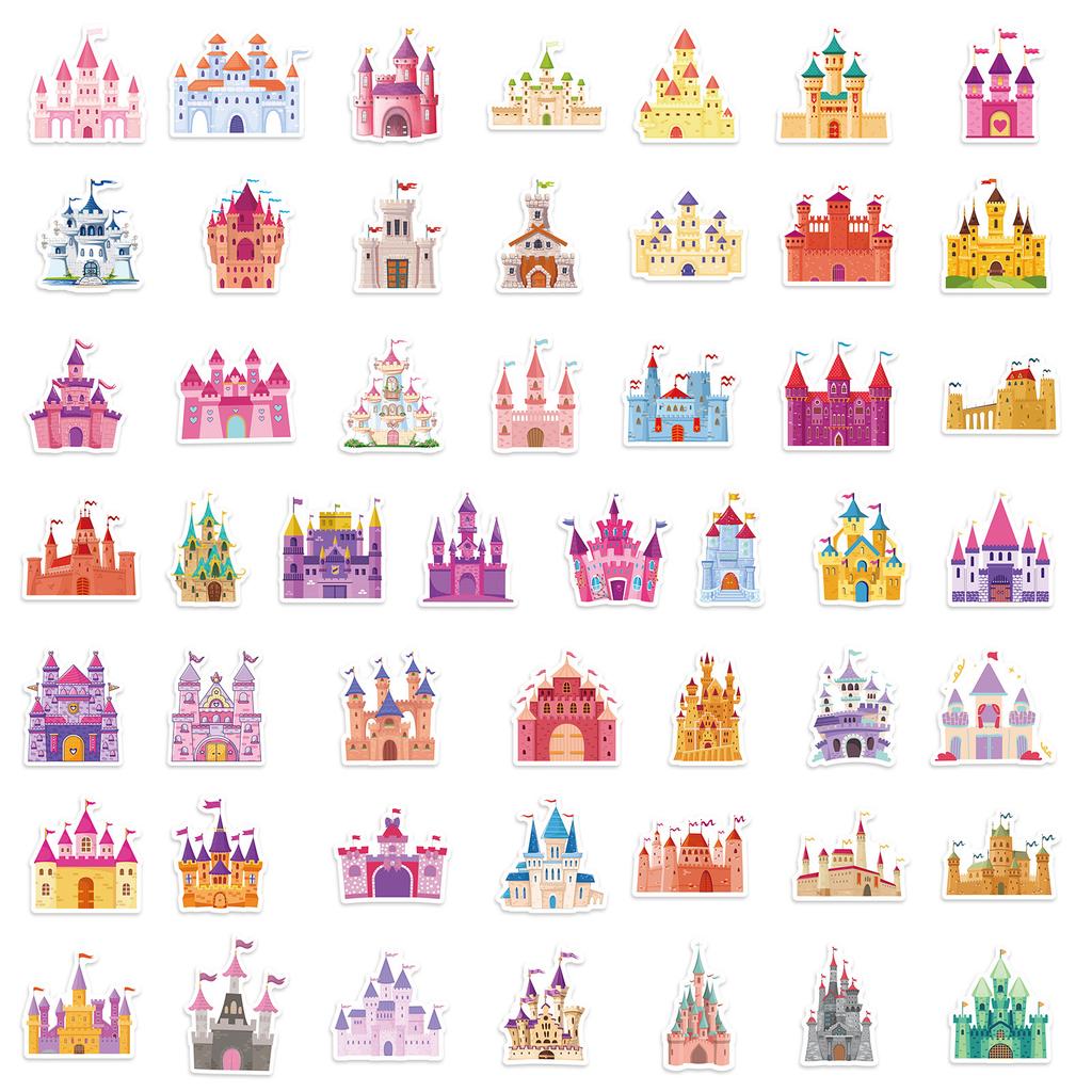 100 Fairy Tale Crown Castle Series Waterproof Stickers Children's Reward Stickers Mobile Phone Case Children's Toy Decoration