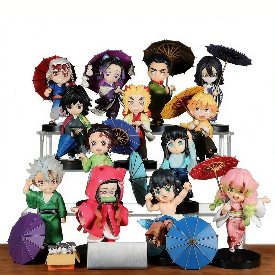 Hot Demon Slayer New Character Peripheral Plum Rain Series B Figure Car Model Ornaments Collectibles Christmas Gifts