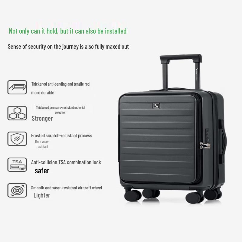 OIWAS 20-inch PC Hardside Carry-On Suitcase with Side-Opening