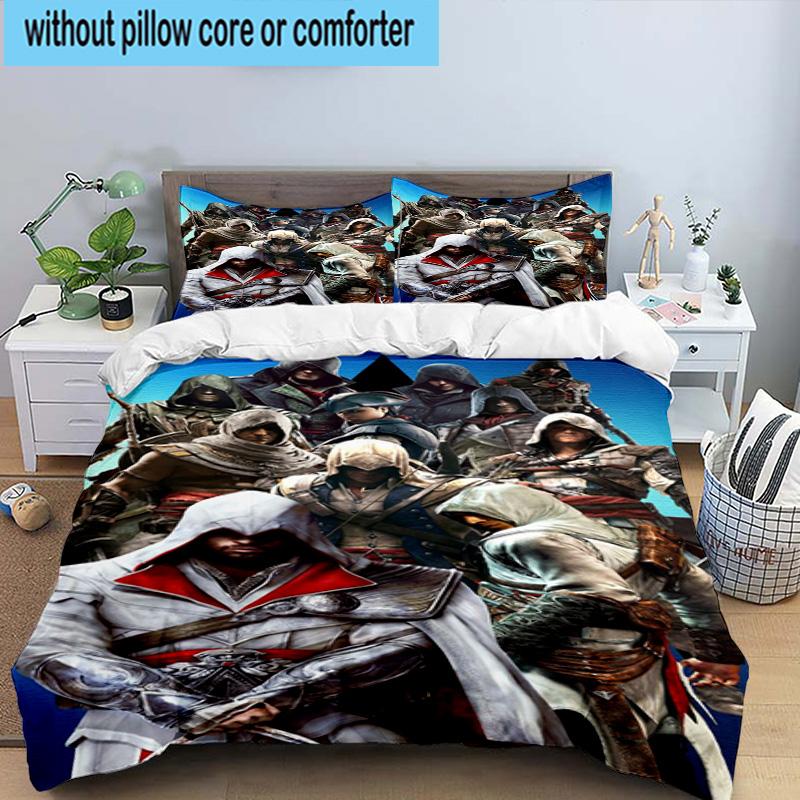 1PC Assass Warrior 3pcs Bedding,Including 1pc Duvet Cover And 2pcs Pillowcases Perfect for Christmas,Ideal for Bedroom, Dormitory