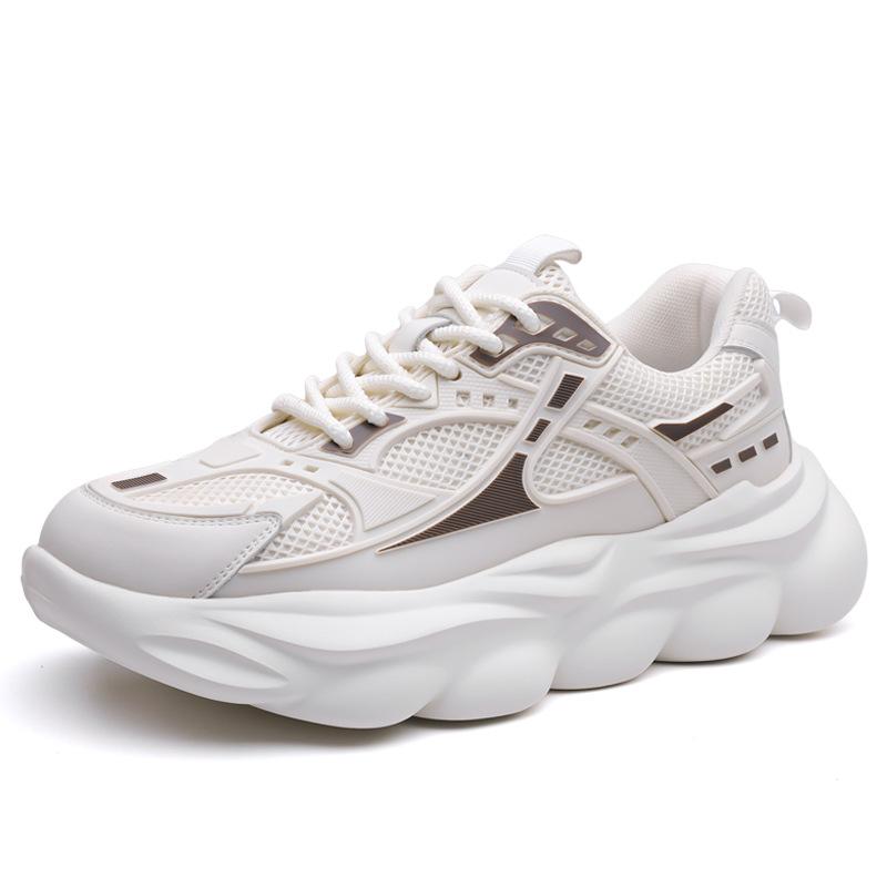 Men's shoes autumn new casual heightening thick-soled breathable trend men's running sports little white dad trendy shoes