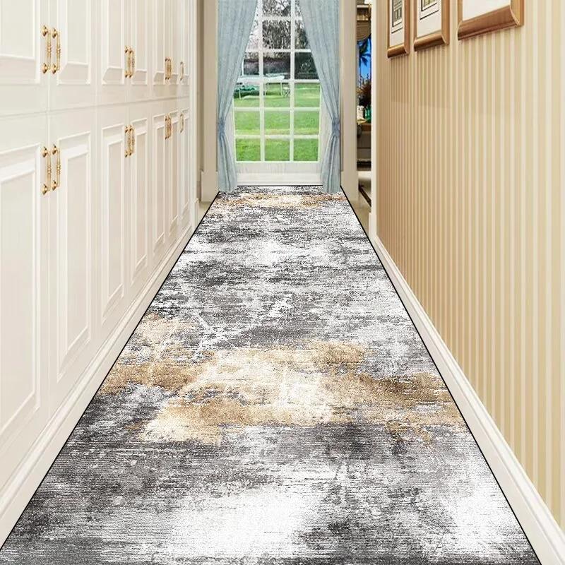 Nordic Abstract Villa Long Corridor Carpet Runner Hall Passageway Home Large Rug Stairway Comfortable Durable Washable Floor Mat
