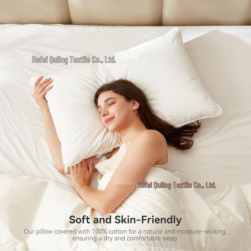 Luxury Antibacterial Goose & Duck Down Pillow: Double/Triple Layer for Five-Star Comfort
