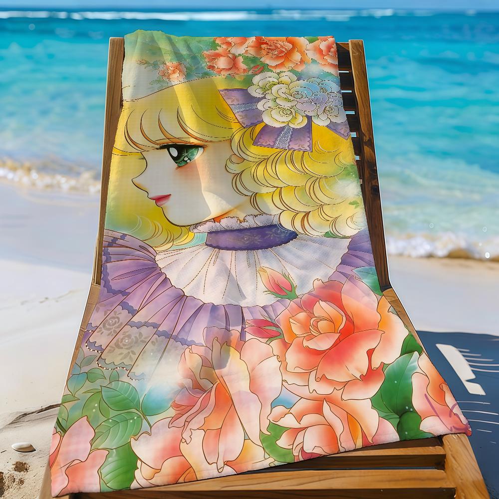 Cartoon C-Candy Candy Kawaii Towel Sports Quick Dry Travel Camping Gear Sandproof Soft Light Large Beach Towel
