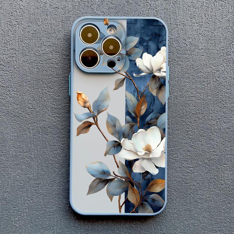 Vintage Blumen Handyhülle Für iPhone 12 11 13 Pro Max Mini 16 15 14 Pro Max X XR XS 8 7 14 15 Plus SE Schmetterling Pflanze Rückseite