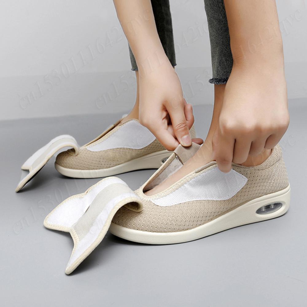 Women Diabetic Shoes Wide Walking Shoes Slip-On Orthopedic Shoes with Adjustable Closure Lightweight Edema Sneakers for Elderly