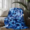 Blue Wave Pattern Microfiber Flannel Cover Blanket Bedroom Living Room Sofa Soft And Comfortable Home Decoration