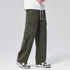 American tooling trendy brand loose straight long pants men's solid color fashion versatile wide leg drape lace-up casual pants