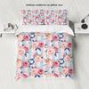 3-piece Natural Pink Floral Pattern Printed Down Duvet Cover (1 Duvet Cover+2 Pillowcases, No Core) Bedding Set