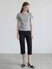 STAY WITH ME Soft Boat Neck Slim T-Shirt_Grey