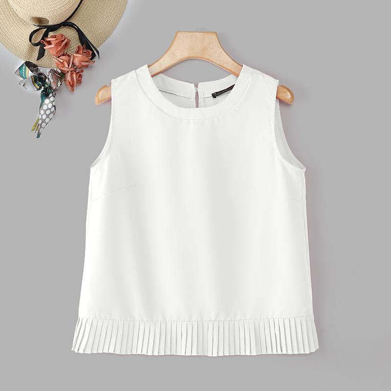 

ZANZEA Женские повседневные топы-майки без рукавов с круглым вырезом и однотонной расцветкой для лета 4XL синий