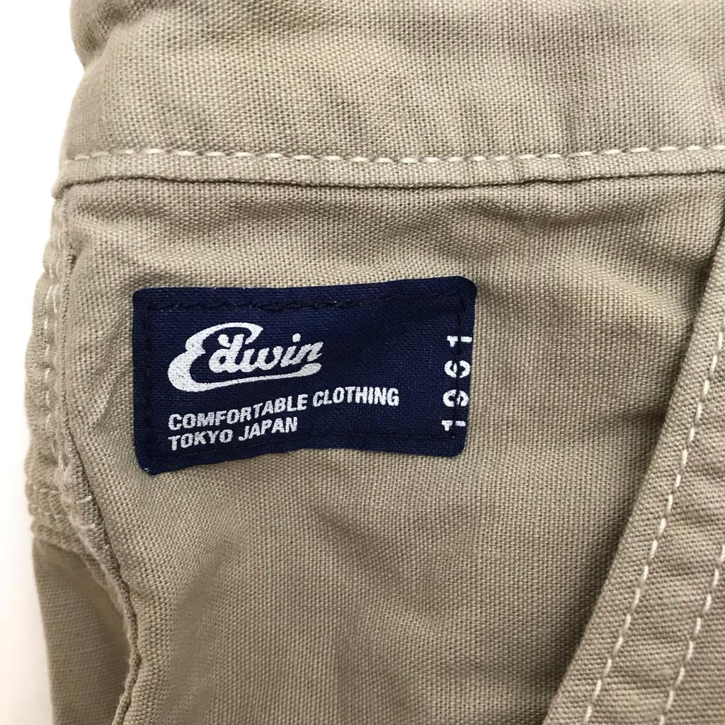 Made In Japan EDWIN Chino Pants Linen Blend M Men Beige Inseam 82cm(USED)