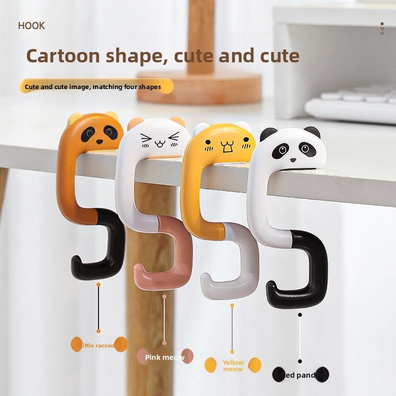 Panda Cute Raccoon And Cat Design S Shaped Desktop Multi Hook Functional