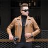 Steelstamp printed leather jacket men's spring and autumn lapel zipper locomotive riding trend fashion loose casual pu leather jacket