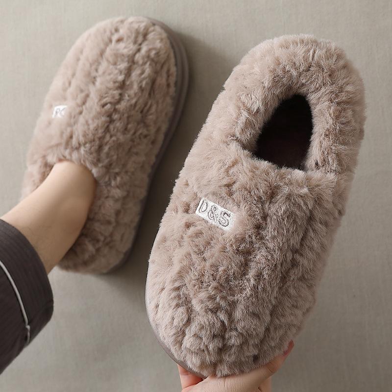 Heel cotton slippers winter home indoor household thick-soled non-slip plush warm cotton shoes winter