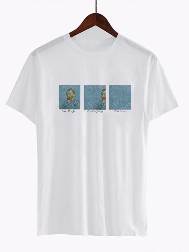 Unisex Van Gogh Van Goghing Van Gone Meme Funny T Shirt Hipsters Cute Tee z nadrukiem
