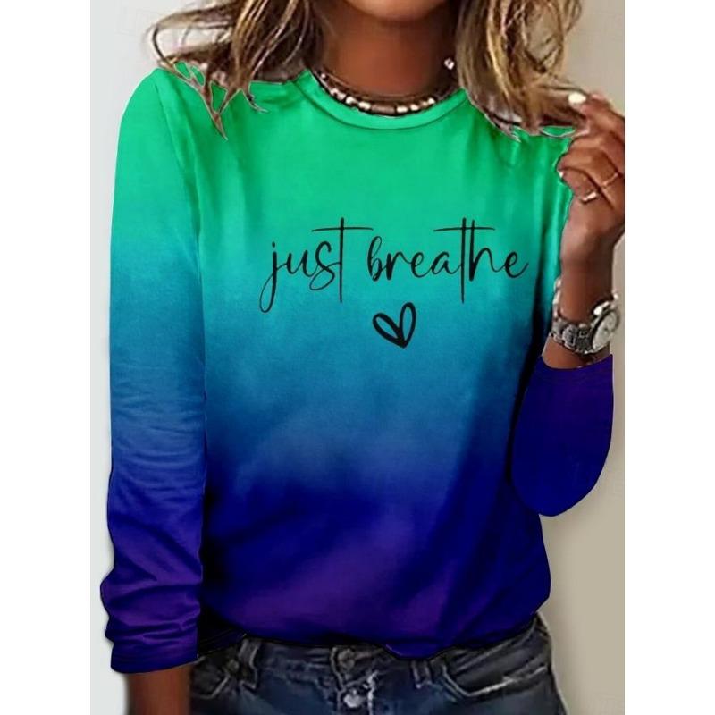 Fashion Women's Flower Graphic O-Neck Long Sleeve T-Shirt Y2K Casual Tops Womens Clothing Harajuku Female Clothing Pullover