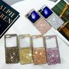 Ochranný kryt Samsung Z Flip6/5/4/3 s galvanicky pokoveným diamantovým zábleskem pro skládací displej telefonu s laserovou intarzií.