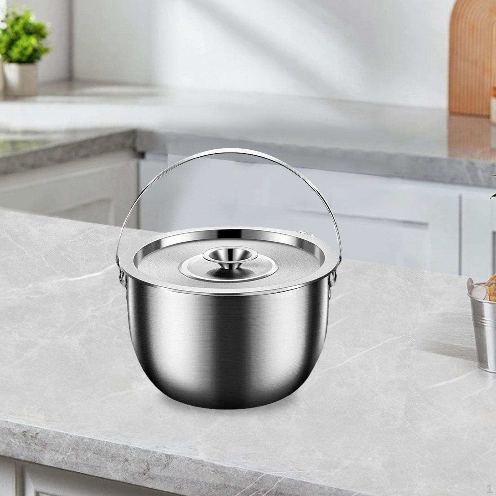 

Походный контейнер-кастрюля с крышкой и ручкой, многофункциональная посуда для ресторана, 3.0L