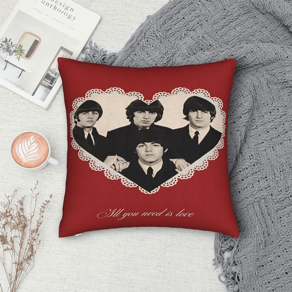 Beatled Music Pillow Cover Comfy Cushion Cover Retro Trendy Pillow Case For Living Room Sofa