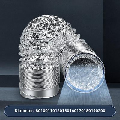 4 Inch 100mm Ventilator Pipe PVC Aluminum Tube Air Ventilation Hose Flexible Exhaust Duct 3/2M System Vent Bathroom
